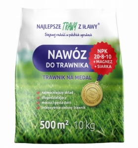 Nawóz długodziałający do trawnika z magnezem i siarką Trawy z Iławy 10kg